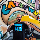 "Cats About Town" T-shirt, Unisex, Designed by Hanae Ko in Black